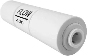 Flow restrictor 450 for reverse osmosis 