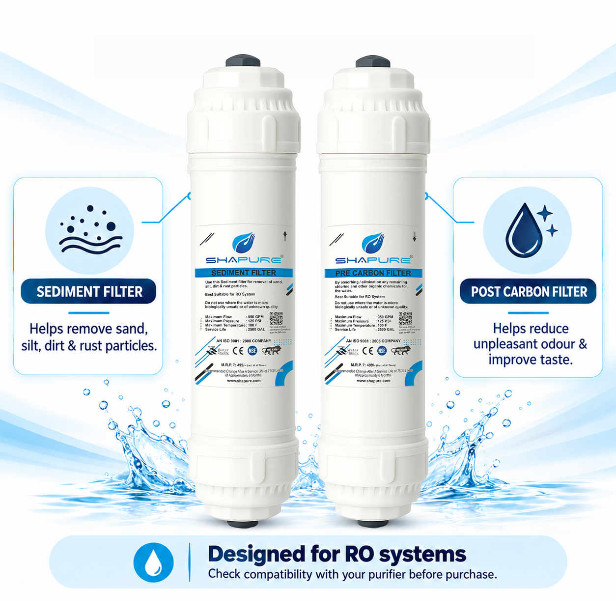 Best filters for RO | Water filter cartridges | Set of 2 Filters - Image 3