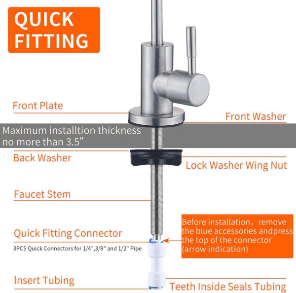 Shapure Imported RO Faucet Tap for Undersink Water Purifiers – Stainless Steel Finish | 100% Lead-Free | 360° Swivel - Image 6