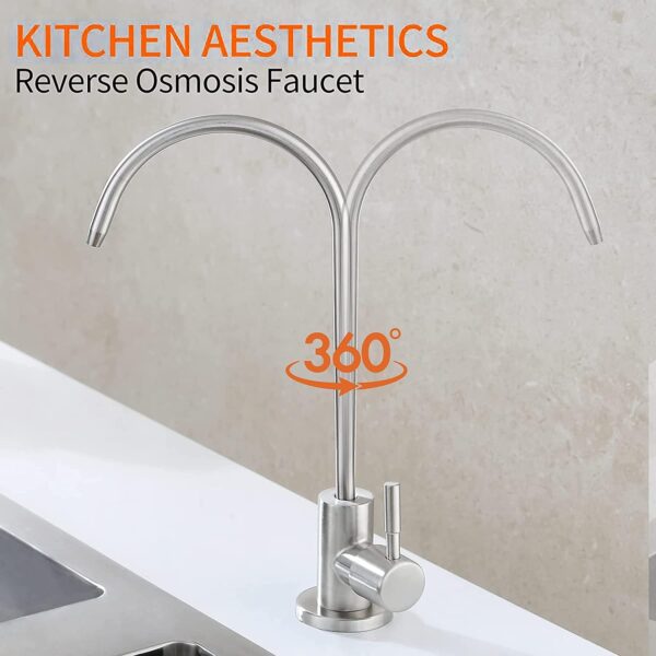 Shapure Imported RO Faucet Tap for Undersink Water Purifiers – Stainless Steel Finish | 100% Lead-Free | 360° Swivel - Image 4