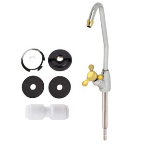 Shapure Imported RO Faucet Tap with Chrome Finish for Undersink Water Purifiers | 100% Lead-Free | Golden Handle Faucet