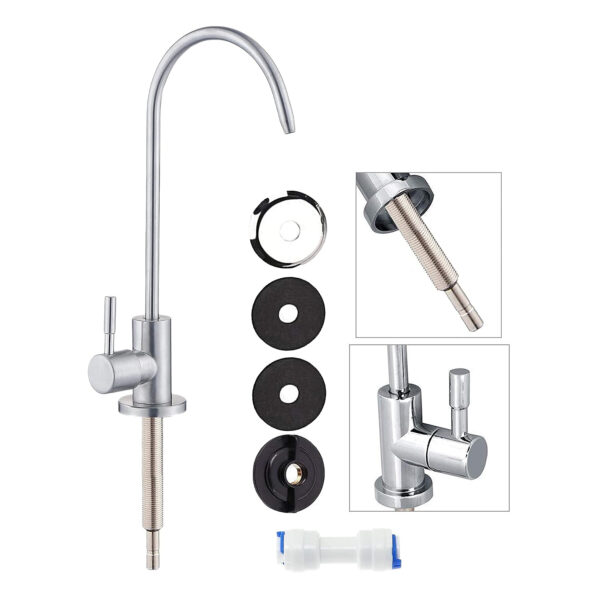 Shapure Imported RO Faucet Tap for Undersink Water Purifiers – Stainless Steel Finish | 100% Lead-Free | 360° Swivel